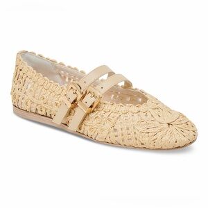 Dolce Vita Cream Woven Mary Jane Flats